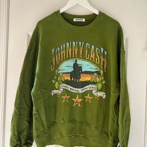 Daydreamer Olive Johnny Cash Sweatshirt